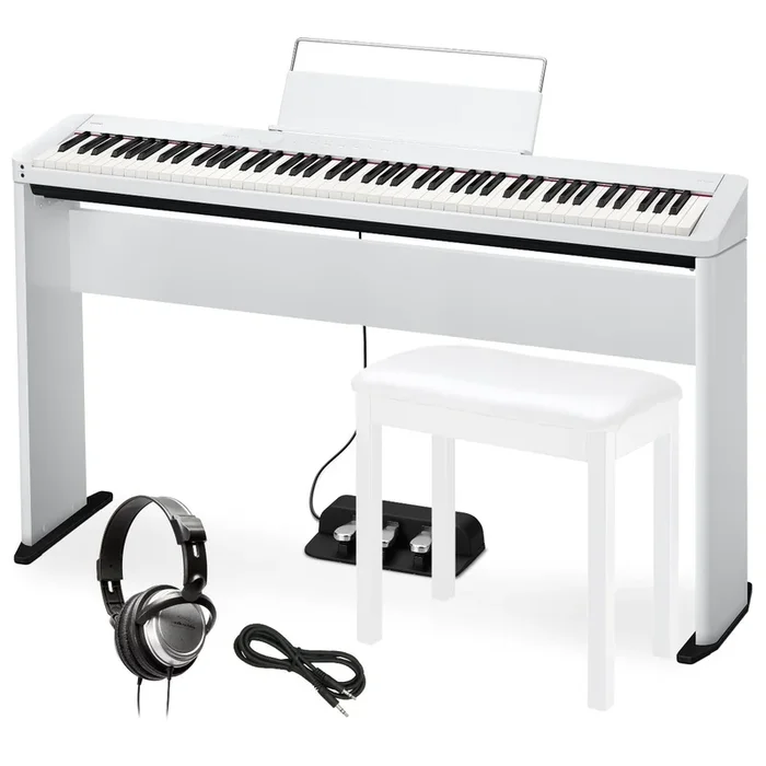 Casio Privia PX-S1100 Digital Piano – White COMPLETE HOME BUNDLE