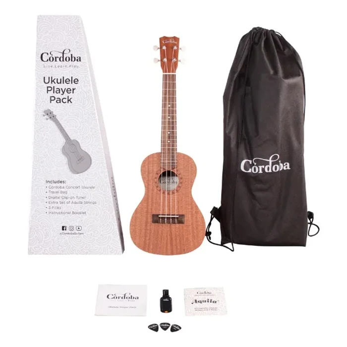 Cordoba Player Series Concert Ukulele Pack