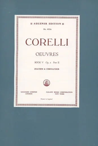 Corelli, A. (Joachim & Chrysander): (Score) Oeuvres – Complete Works, Op.6, Volume V, Part II (mixed ensemble)