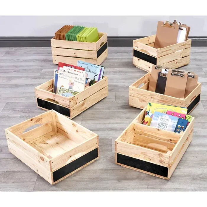Cosy Wooden Storage Crates – Set of 6