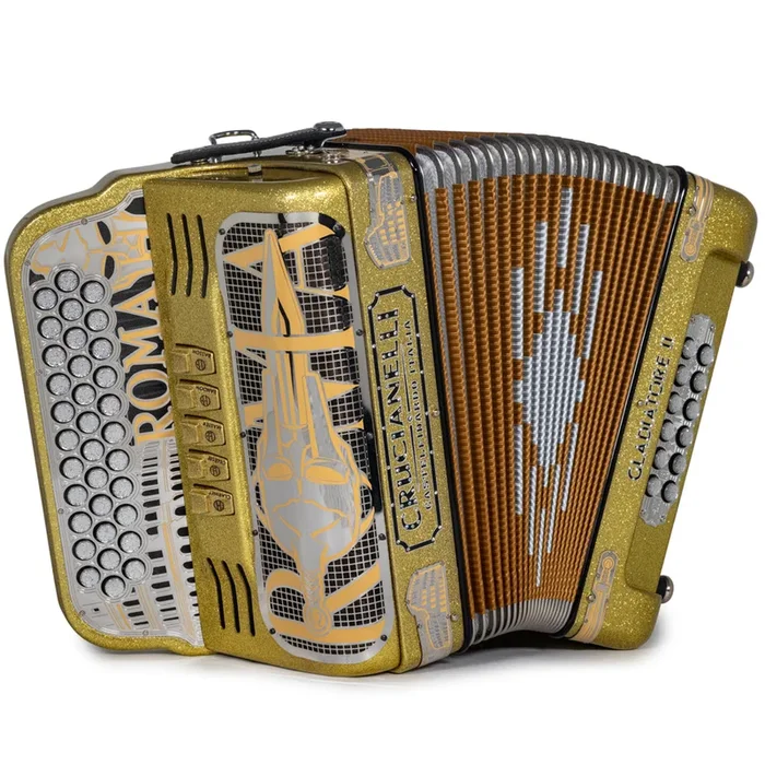 Crucianelli Gladiator II 5 Switch EAD Accordion in Gold Glitter with Black Details