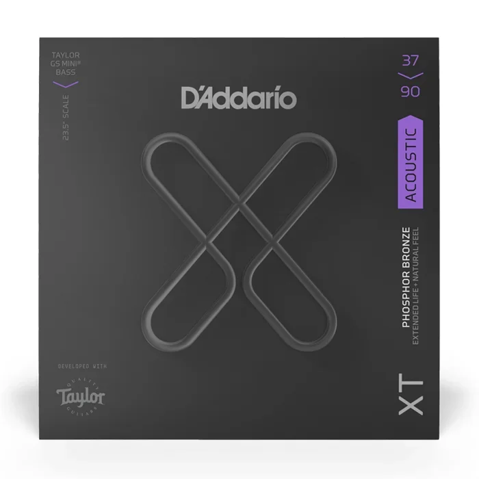 Cuerdas de Bajo Acústico D’Addario 37-90 Custom Light para Taylor GS Mini Recubiertas