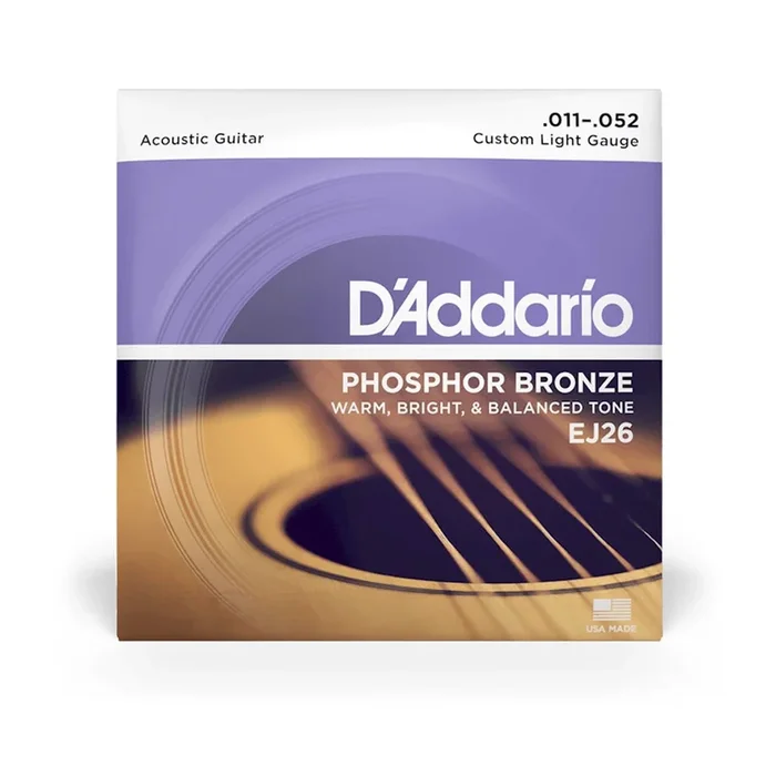 Cuerdas de guitarra acústica D’Addario EJ26 Phosphor Bronze Custom Light