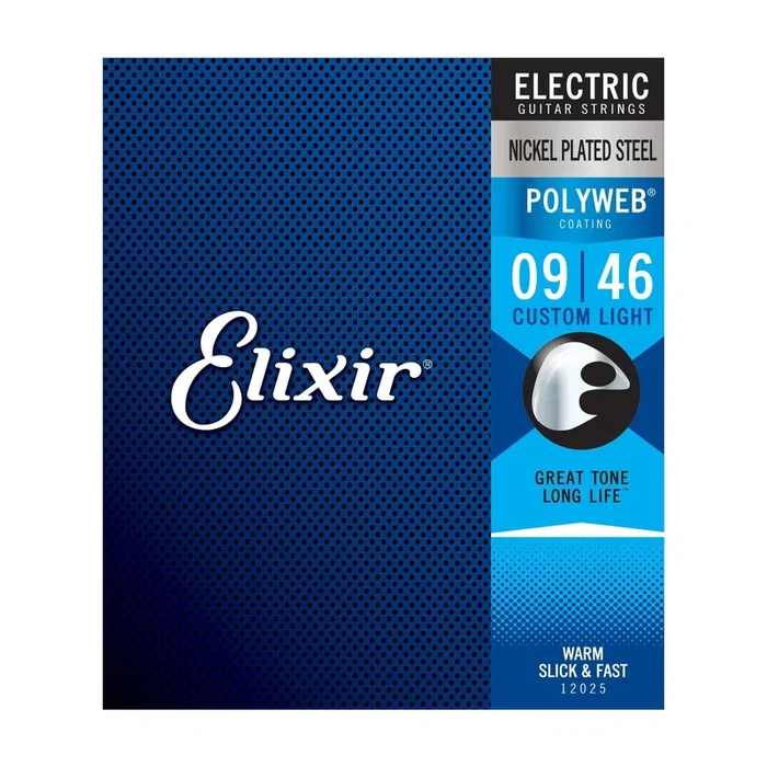 Cuerdas de guitarra eléctrica recubiertas Elixir 12025 Polyweb Custom Light 9-42