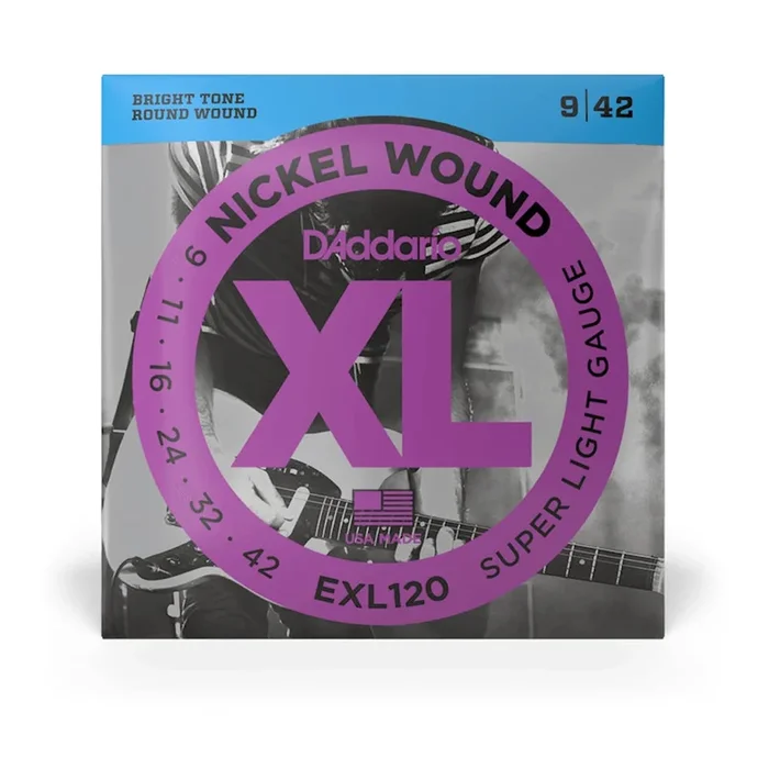 Cuerdas Eléctricas D’Addario EXL120 Niqueladas – .009-.042 Súper Ligeras