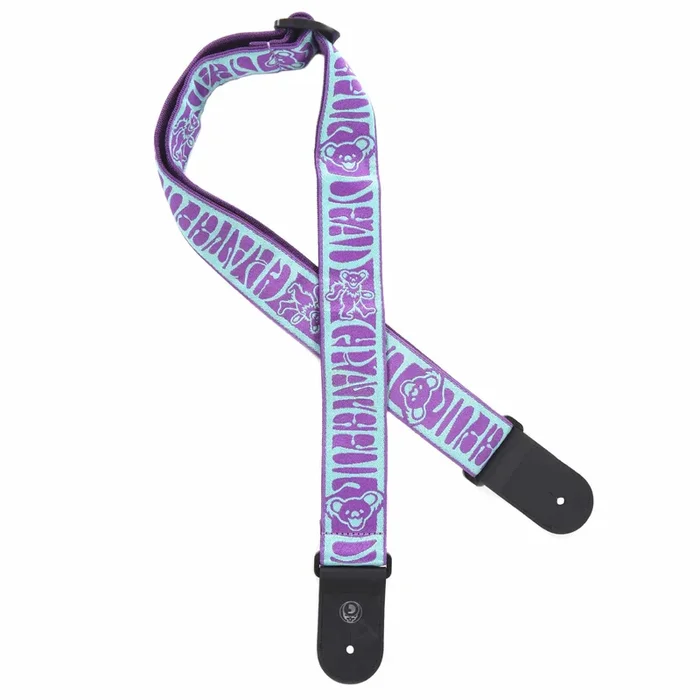 D’Addario 50mm Grateful Dead Woven Dancing Bears Strap Teal/Purple