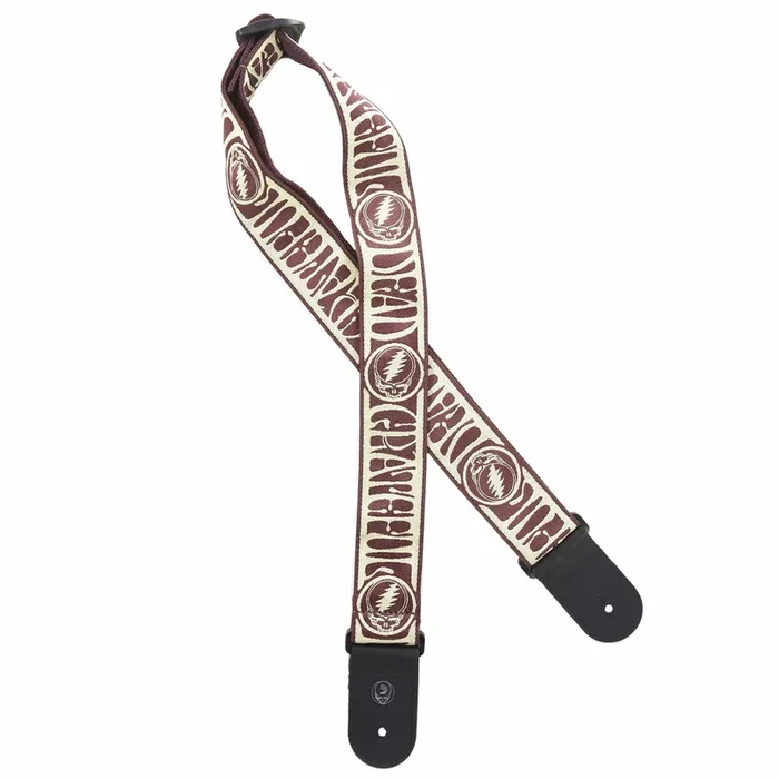 D’Addario 50mm Grateful Dead Woven Steal Your Face Strap Tan/Brown