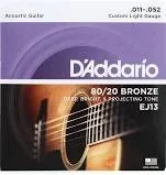 D’Addario – Custom Light 80/20 Bronze Acoustic Strings – 11/52