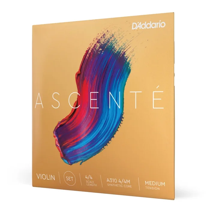 D’Addario Ascenté Violin String Set, 4/4 Scale, Medium Tension