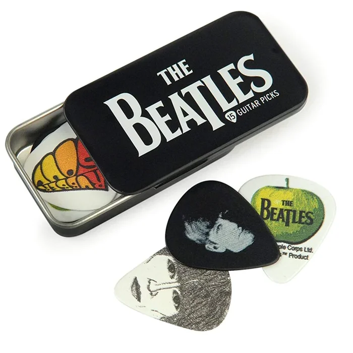D’Addario Beatles Pick Tin Logo Medium 3 Pack Bundle