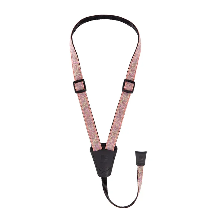 D’Addario Cradle Ukulele Straps, Paisley Pink/Green