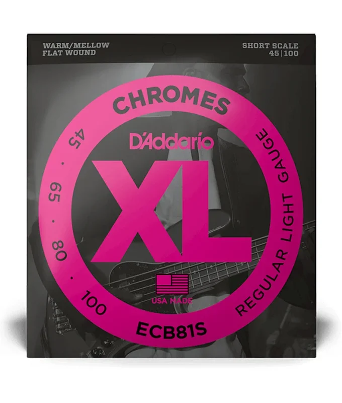 D’Addario ECB81S 45-100 Regular Light, Short Scale, XL Chromes Bass Guitar Strings
