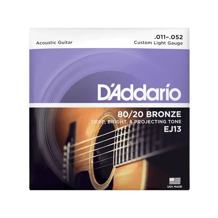 D’Addario EJ13 Acoustic Guitar Strings 80/20 Bronze Custom Light 11-52