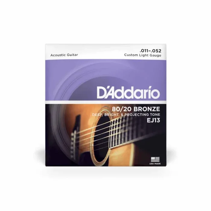 D’Addario EJ13 Custom Light 11-52 80/20 Bronze Acoustic Guitar Strings