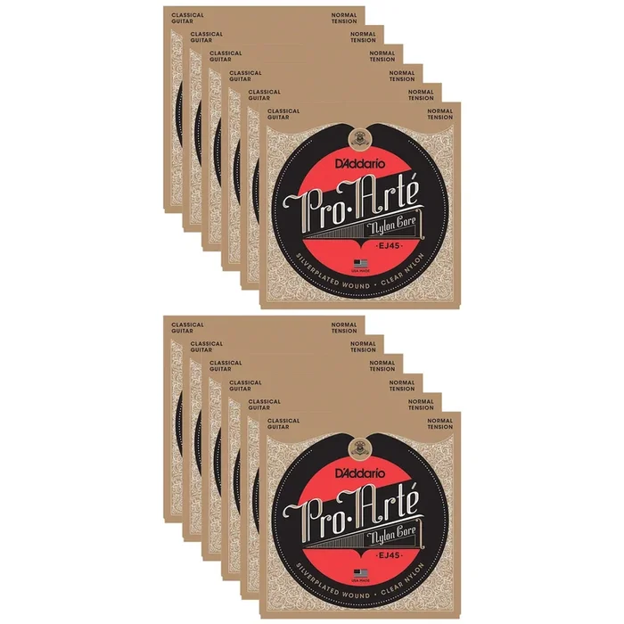 D’Addario EJ45 Pro-Arte Normal Tension Silver (12 Pack Bundle)