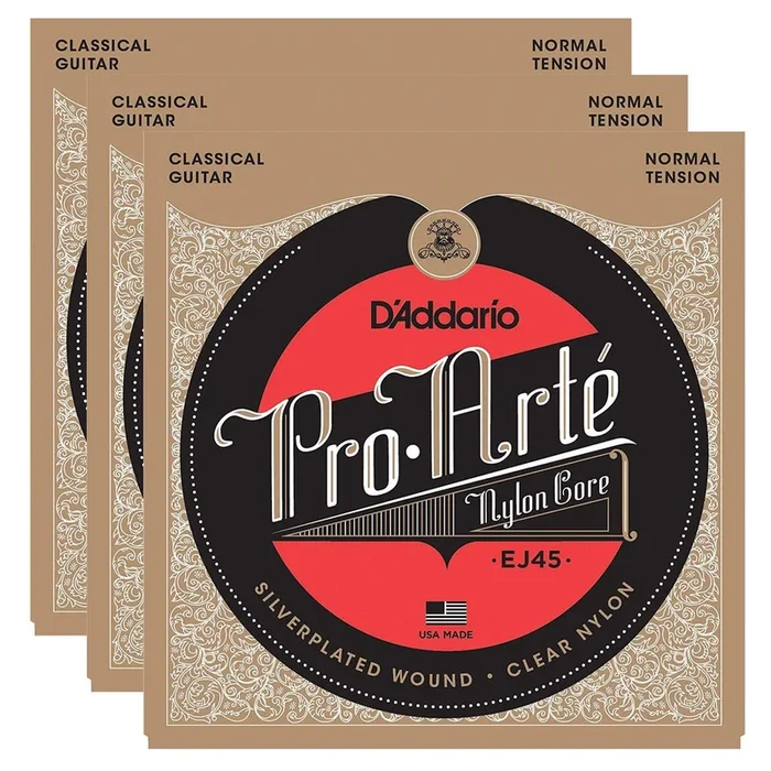 D’Addario EJ45 Pro-Arte Normal Tension Silver (3 Pack Bundle)