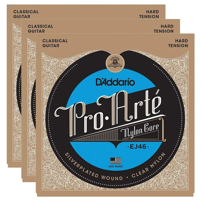 D’Addario EJ46 Pro-Arte Hard Tension Silver (3 Pack Bundle)