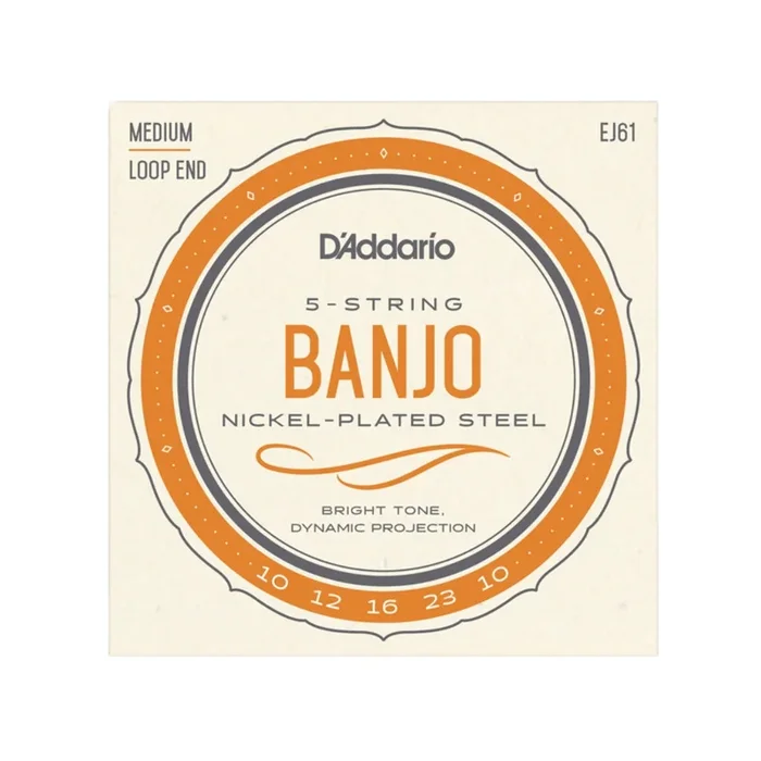 D’Addario EJ61 5-String Banjo Strings, Nickel, Medium 10-23
