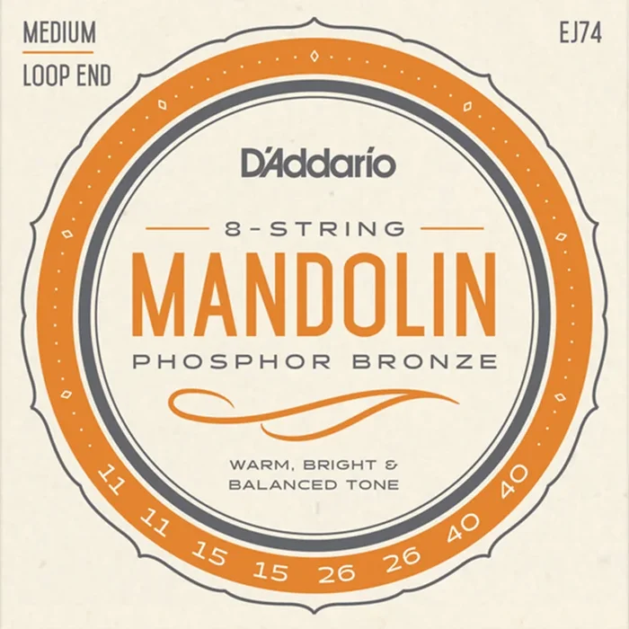 D’Addario EJ74 Phosphor Bronze Mandolin String Set, Medium