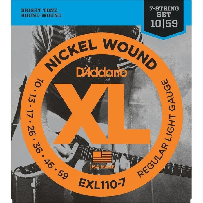 D’Addario EXL110-7 Nickel Wound, 7-String, Regular Light, 10-59