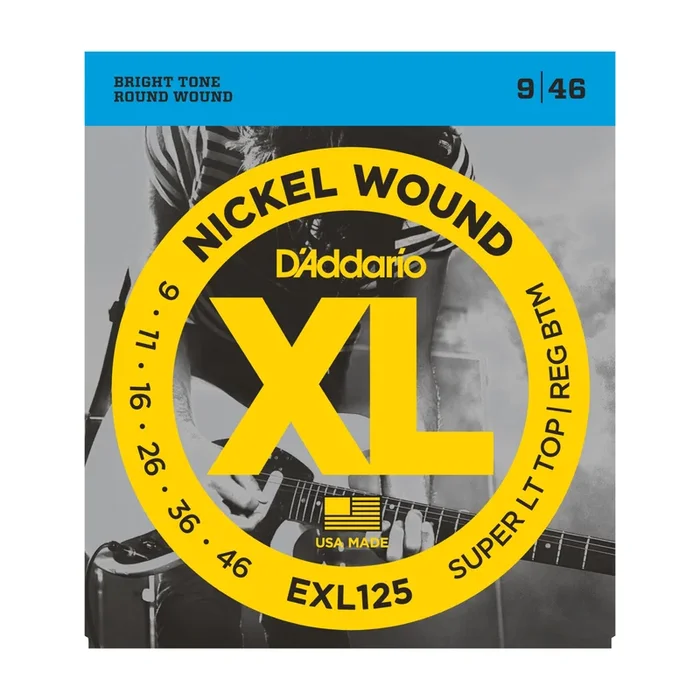 D’Addario EXL125 Nickel Wound, Super Light Top/ Regular Bottom, 9-46