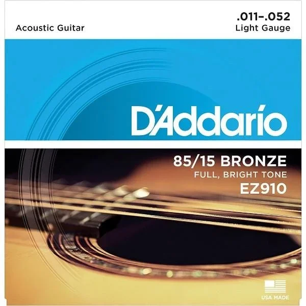 D’Addario EZ910 85/15 American Bronze Acoustic Guitar Strings – 0.11-0.52