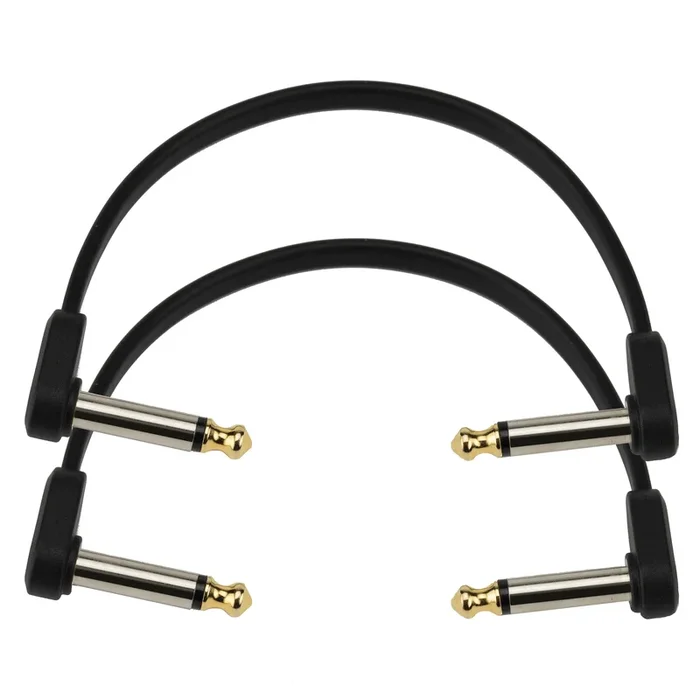 D’Addario Flat Patch Cable, 6in Right Angle, Twin Pack