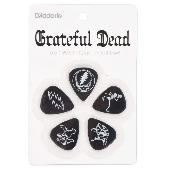 D’Addario Grateful Dead Icons Black Celluloid Medium 3 Pack Bundle