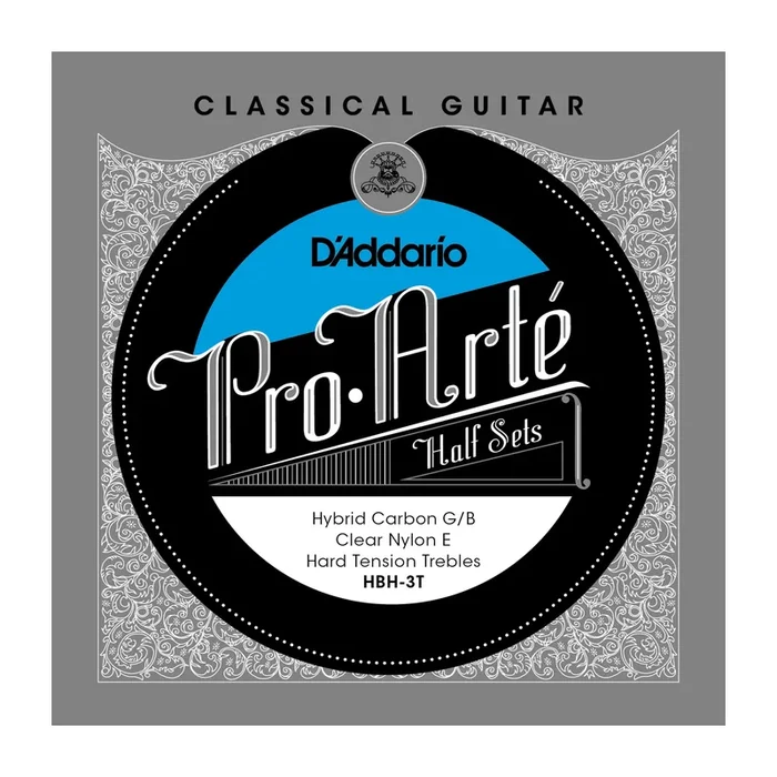 D’Addario HBH-3T Pro-Arte Hybrid Carbon G/B Classical Guitar Half Set, Hard Tension