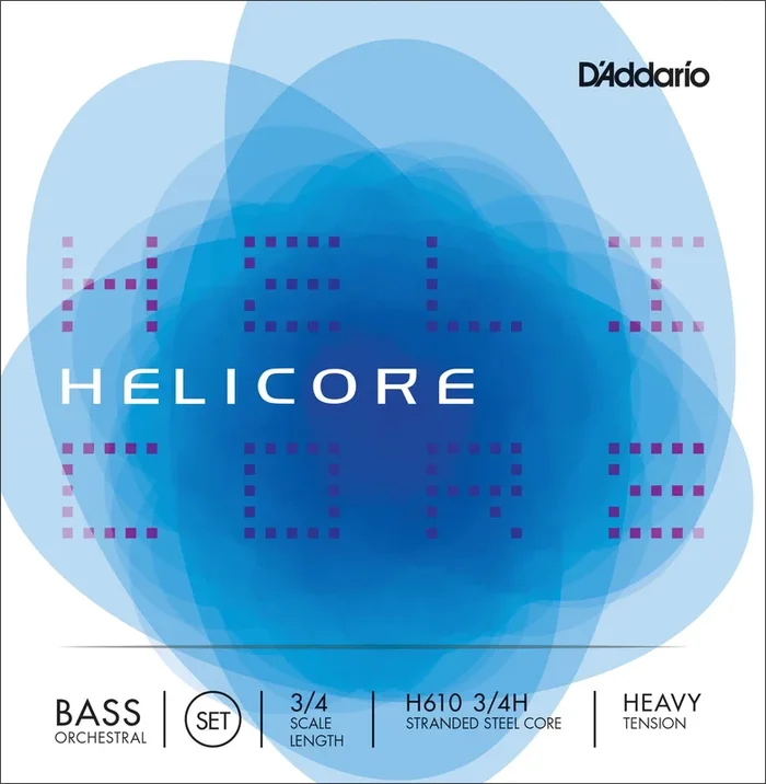 D’Addario Helicore Orchestral Bass String Set, 3/4 Scale, Heavy Tension