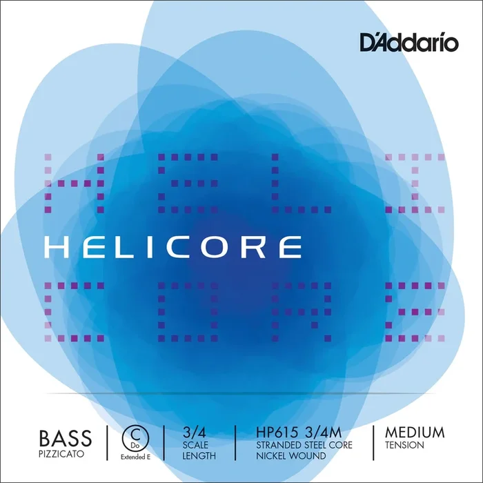 D’Addario Helicore Pizzicato Bass Single C (Extended E) String, 3/4 Scale, Medium Tension