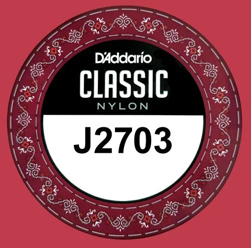 D’Addario J2703 Cuerda Simple de Nylon Clásico Claro Tensión Normal 3ra-G