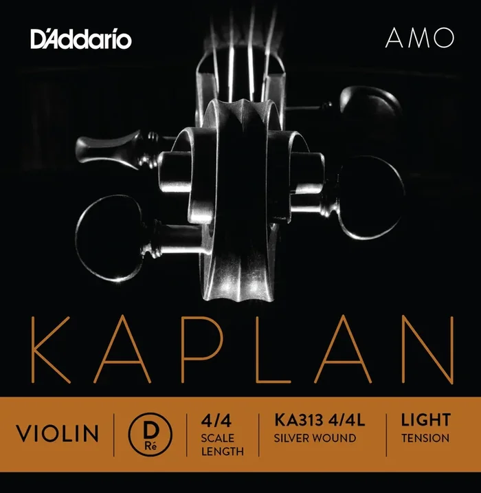 D’Addario Kaplan Amo Violin D String, 4/4 Scale, Light Tension