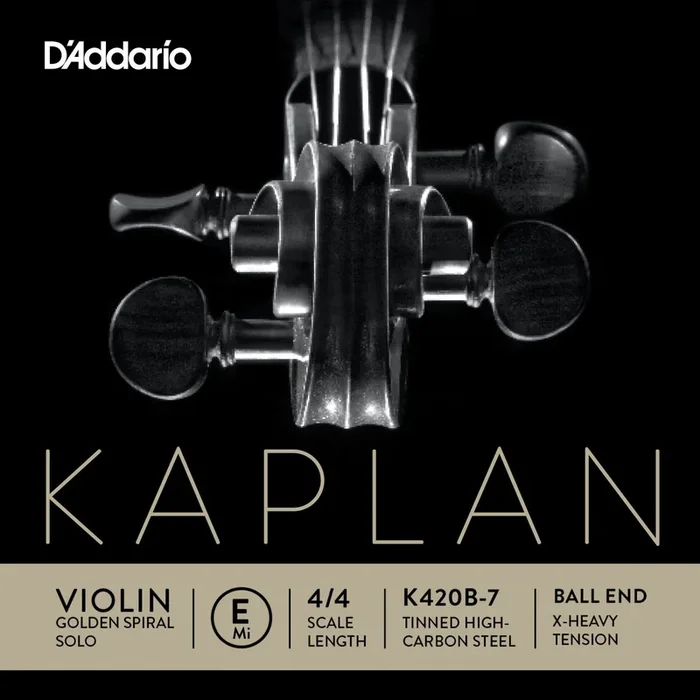 D’Addario Kaplan Ball End Violin Single E String, 4/4 Scale, Extra-Heavy Tension