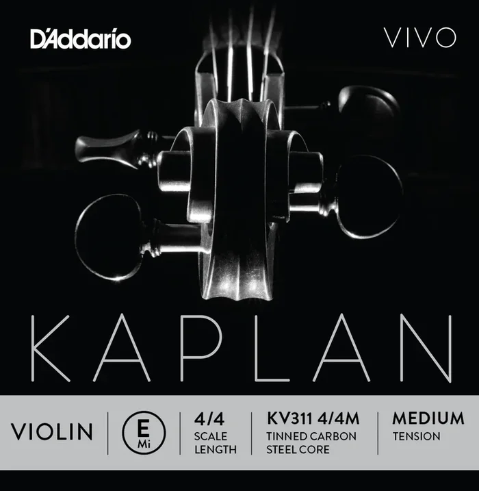 D’Addario Kaplan Vivo Violin E String, 4/4 Scale, Medium Tension