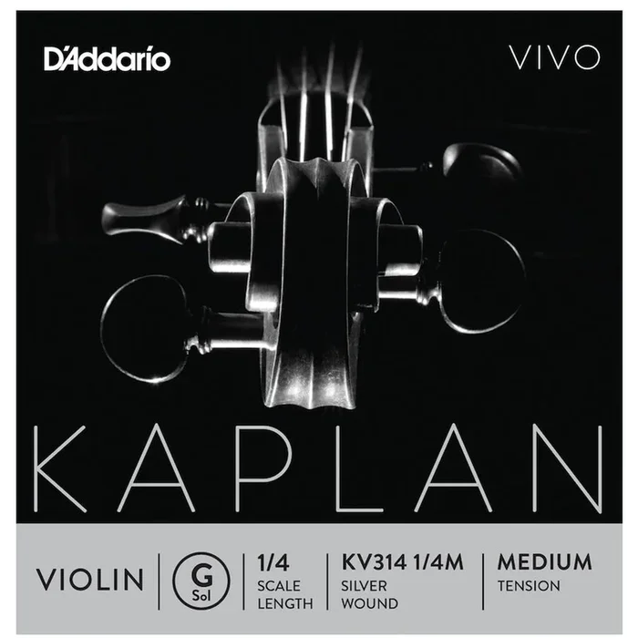 D’Addario Kaplan Vivo Violin G String, 1/4 Scale, Medium Tension