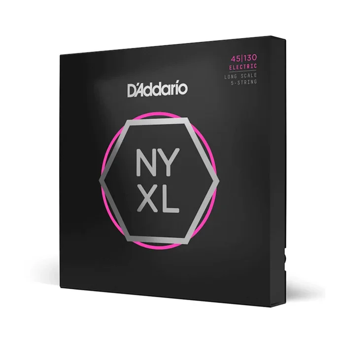 D’Addario NYXL45130 Nickel Wound Bass Guitar Strings, 5-string Regular Light, 45-130, Long Scale