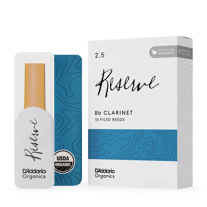 D’Addario Organic Reserve Bb Clarinet Reeds, Strength 2.5, 10-pack