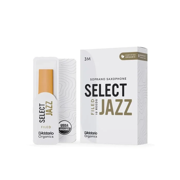 D’Addario Organic Select Jazz Filed Soprano Saxophone Reeds Box of 10