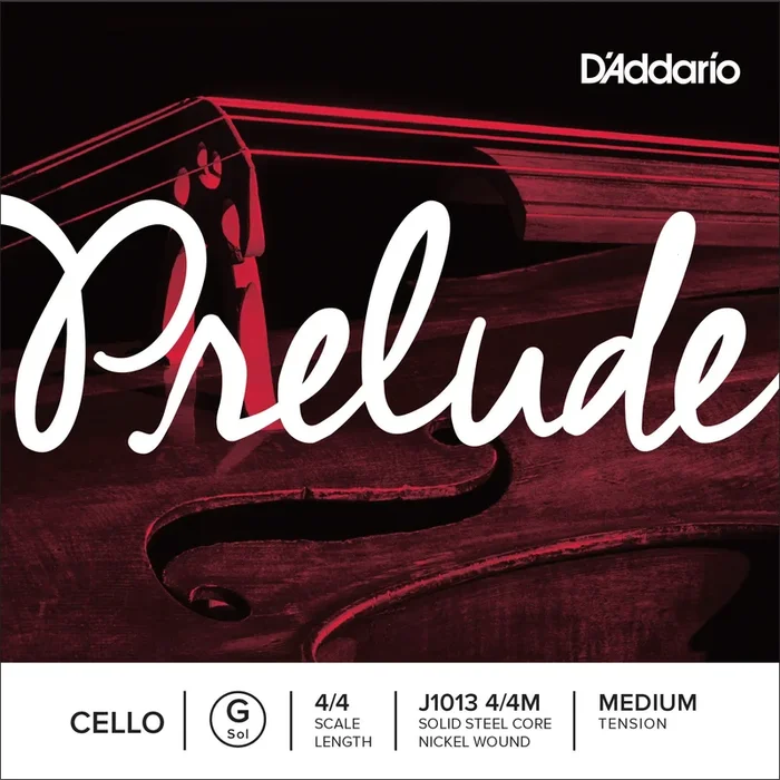 D’Addario Prelude Cello Single G String, 4/4 Scale, Medium Tension