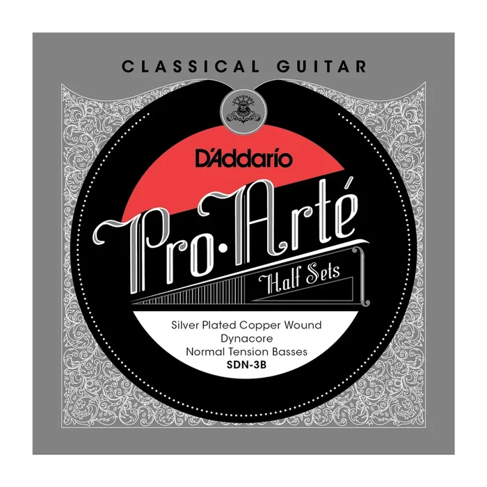 D’Addario SDN-3B Pro-Arte Silver Plated Copper on Composite Dynacore Classical Guitar Half Set, Normal Tension