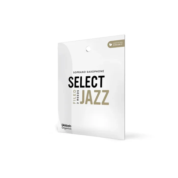 D’Addario Soprano Saxophone Organic Select Jazz Filed Reeds – Pack of 3
