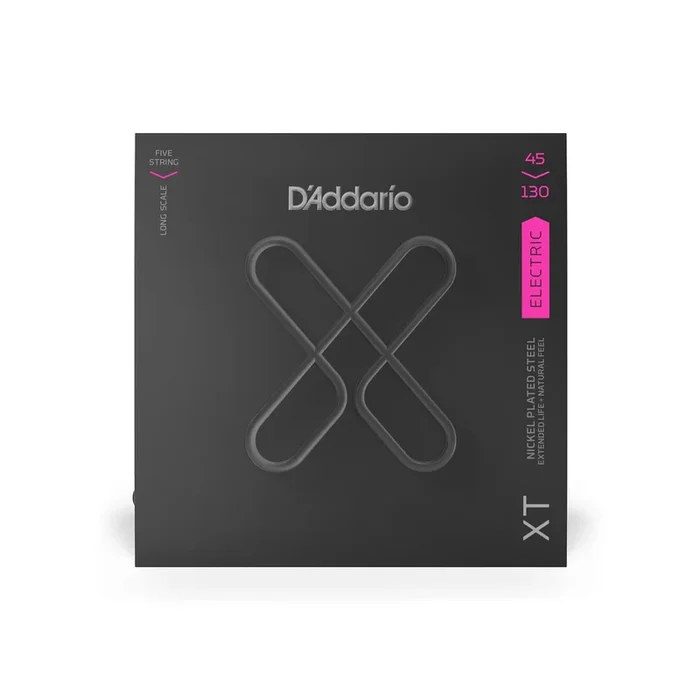D’Addario XT Nickel Plated Steel Bass Guitar Strings Regular Light 5-String Long Scale 45-130