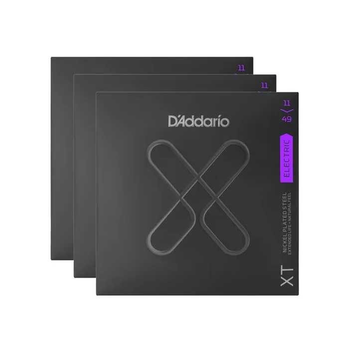 D’Addario XT Nickel Plated Steel Electric Guitar Strings Medium 11-49 3 Pack Bundle