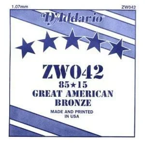 D’Addario ZW042 85/15 Great American Acoustic Guitar String – 0.042