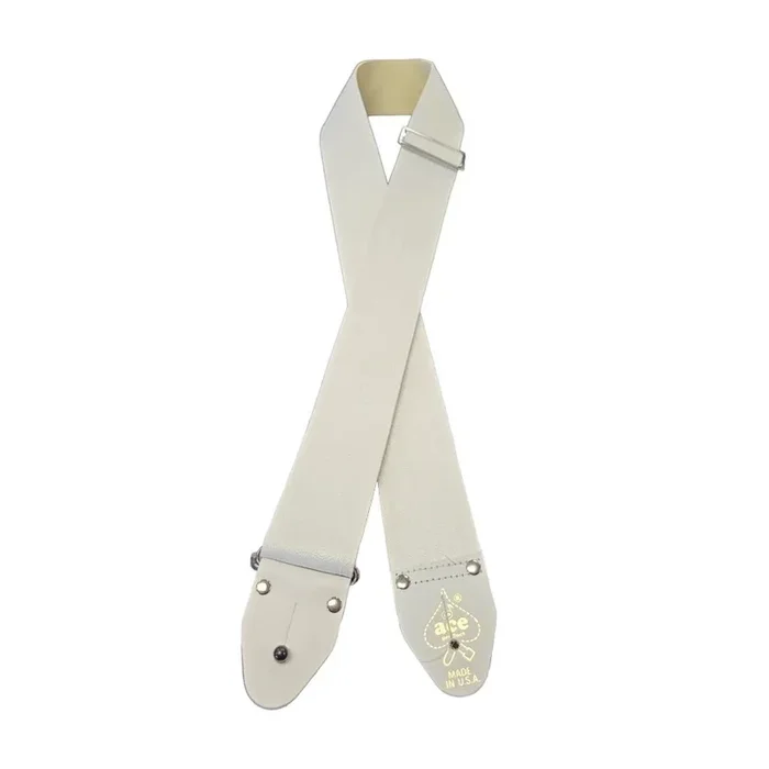 D’andrea Ace 2″ Correa de Guitarra Vintage Reissue – Tejido Blanco Sobre Blanco