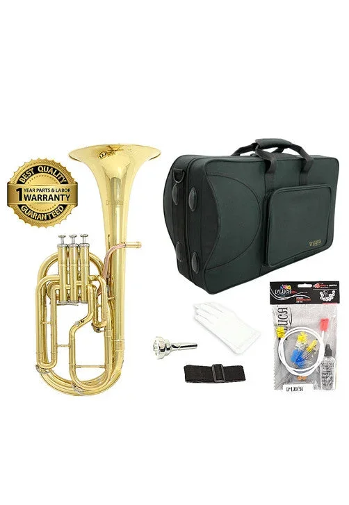 D’Luca 860 Series Gold Brass Eb Alto Horn with Rose Brass Leadpipe, Professional Case, Cleaning Kit and 1 Year Manufacturer Warranty