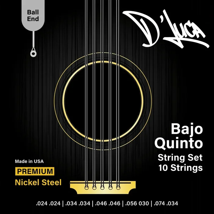 D’Luca Bajo Quinto Strings Nickel Steel, Ball End