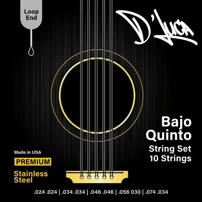 D’Luca Bajo Quinto Strings Stainless Steel, Loop End