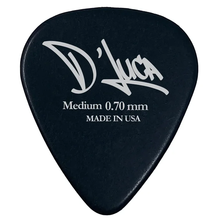 D’Luca Celluloid Standard Guitar Picks Black 0.70mm Medium 25 Pack